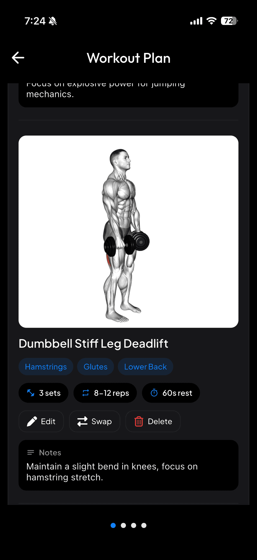 Animated exercise guidance